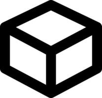 A black and white cube icon vector