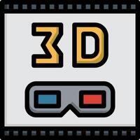 3d glasses icon with a 3d image vector