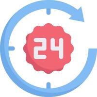 The 24 hours icon with a clock inside vector