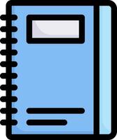 A blue notebook with a white border vector