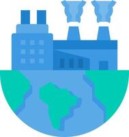 A factory with a globe and a factory on it vector