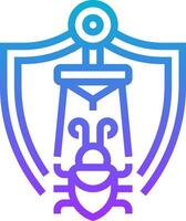 A logo with a bug on it vector