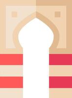 A door with a red stripe on it vector