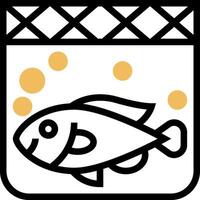 Fish in a bowl icon vector