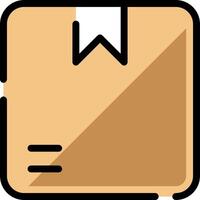 A brown box with a white bow on it vector