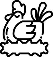 A black and white chicken icon on a white background vector