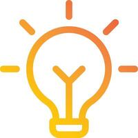 A light bulb with a yellow and orange outline vector