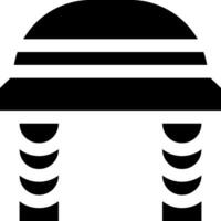 A hat icon with a black and white background vector
