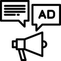 Ad - word - speech bubble icon vector