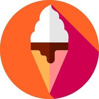 An ice cream cone with chocolate and vanilla ice cream in it vector