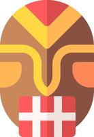 A cartoon tiki mask with a red and yellow face vector