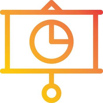 A clock and a projector icon on a white background vector