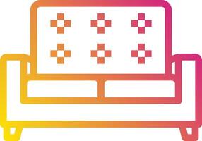 A couch with a colorful pattern on it vector
