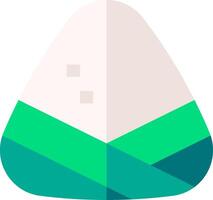 A green and white triangle with a green and white background vector