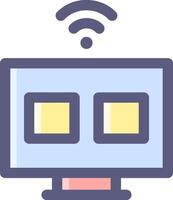 A computer monitor with two windows on it vector