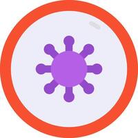 A purple virus icon in a circle vector
