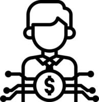 A man holding a dollar sign with a spider web vector