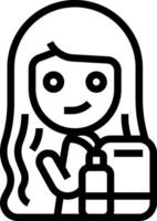 A girl with a backpack and a suitcase vector
