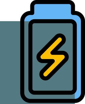A battery icon with a lightning bolt on it vector
