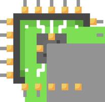 A pixelated image of a computer chip vector