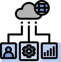 A cloud with a globe and other icons vector