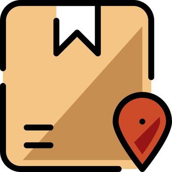 A map pin and a paper envelope icon vector