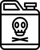 A black and white image of a container with a skull and crossbones vector