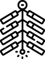A black and white image of a tree with a light coming from it vector