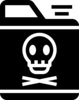 A black and white image of a car battery with a skull and crossbones vector