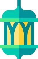 A green and yellow lamp with a yellow top vector