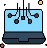 A laptop with a circuit board on it vector