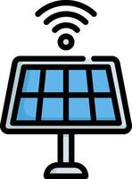 A solar panel with wifi symbol on it vector