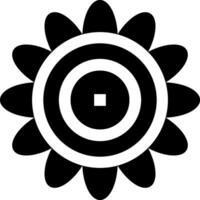 A black and white flower icon vector