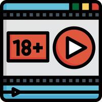 An icon with a player and a play button vector
