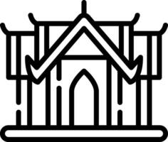 A black and white illustration of a building vector