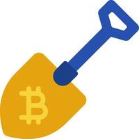 Bitcoin shovel icon vector