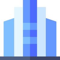 A blue building icon with a white background vector