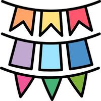 A colorful banner with bunting on it vector