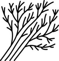 A black and white drawing of a branch vector