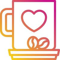 Coffee mug with heart icon vector