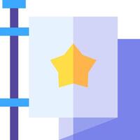 A star on a blue background with a blue and yellow flag vector