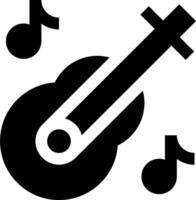 A guitar and music notes icon vector