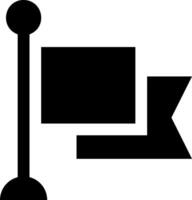 A black and white icon of a flag vector