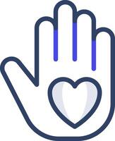 A hand with a heart in it vector