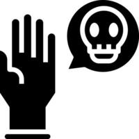 A hand with a skull and a speech bubble vector