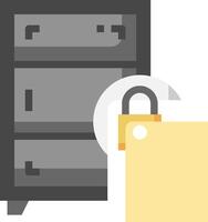 A file cabinet with a padlock on it vector