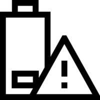 Battery icon with a warning sign vector