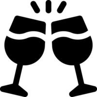 Two wine glasses with a toast icon vector