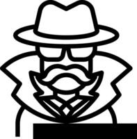 A man in a hat and glasses with a mustache vector