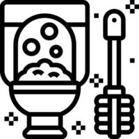 A black and white illustration of a toilet and a toothbrush vector